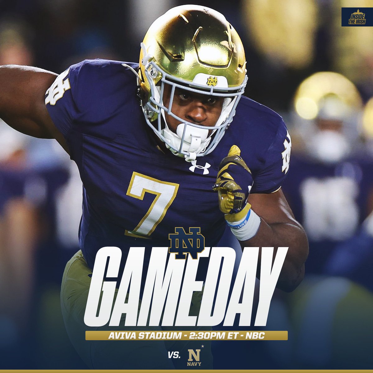 Insidetheirish's tweet photo. IT’S GAMEDAY! #BeatNavy ☘️ https://t.co/EKWKsXlcRv