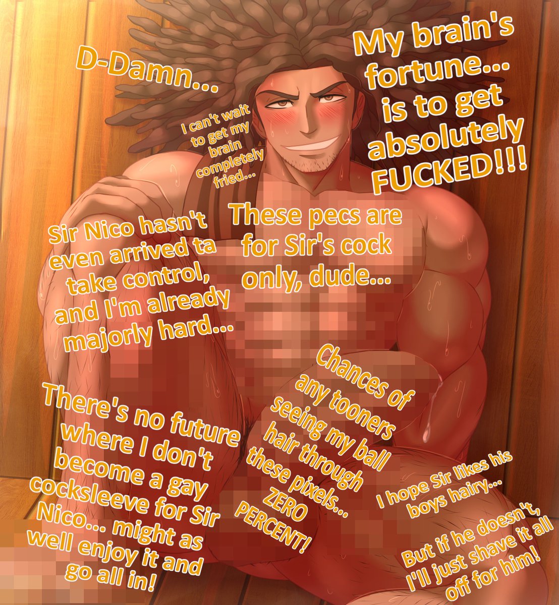 Found this fortune teller in the school sauna... Looks like he saw his fate and decided to get a head start on goonin'~

Cap commissioned by <a href="/HungDomStud/">Usopp (Goonhat Pirate)</a>