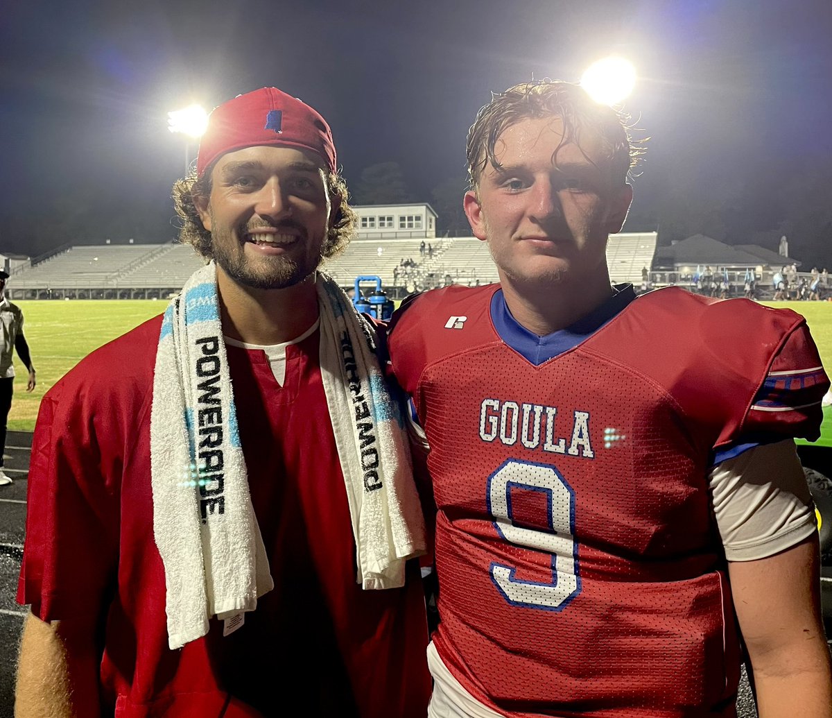 SilasCorder's tweet photo. Hard fought #Week1 shutout win over a rival. Let’s go!!
Proud of our guys on both sides of the ball and blessed to have QB Coach @larrysisson3 in my corner.
#WeGoula #OnToWeek2 https://t.co/2ODs7LNX08