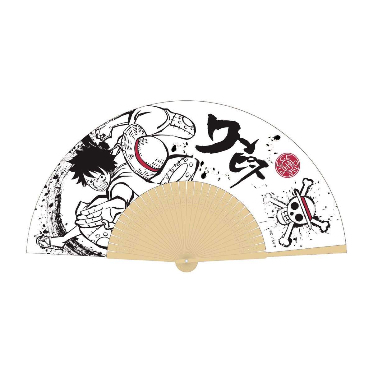本日解禁】 ルフィ、ゾロ、ローの墨絵風柄の バスタオル、扇子、畳風