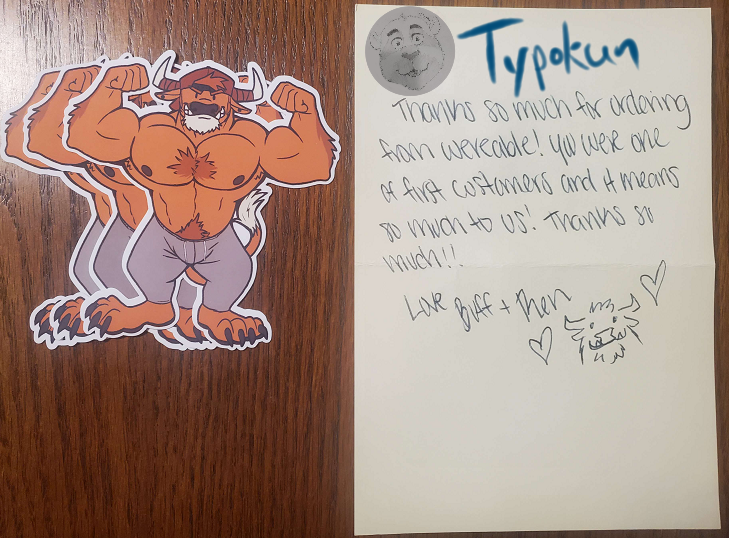 Malrn_Wildhoof's tweet photo. So my husband @Typokun had gotten these super cute stickers of this handsome moo from @WereableSquad and wanted to share! Support artists! 💙 (Also couldn't resist a lil doodle of the handsome man 💦) https://t.co/MRP8h1iud3