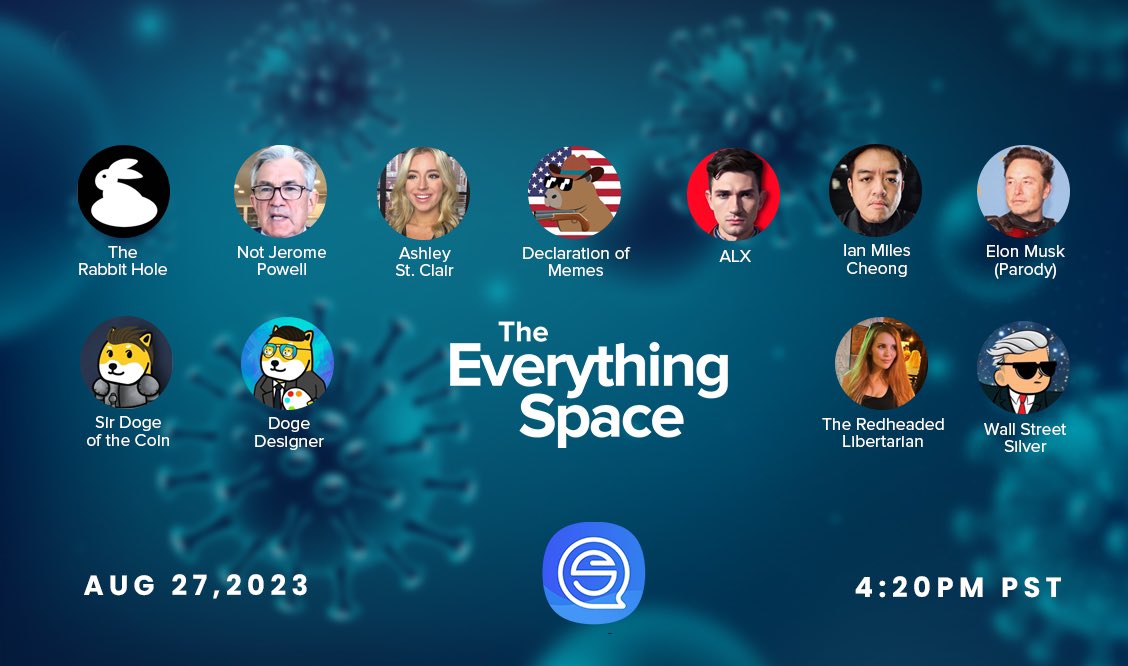 We will be talking about COVID-19 this Sunday at 4:20 PM PST / 7:20 PM EST on the <a href="/everything_spce/">The Everything Space</a>.

The plan is to discuss the 2020 pandemic response, COVID-19 itself, and what the future may look like.

RSVP Link: x.com/i/spaces/1jMJg…