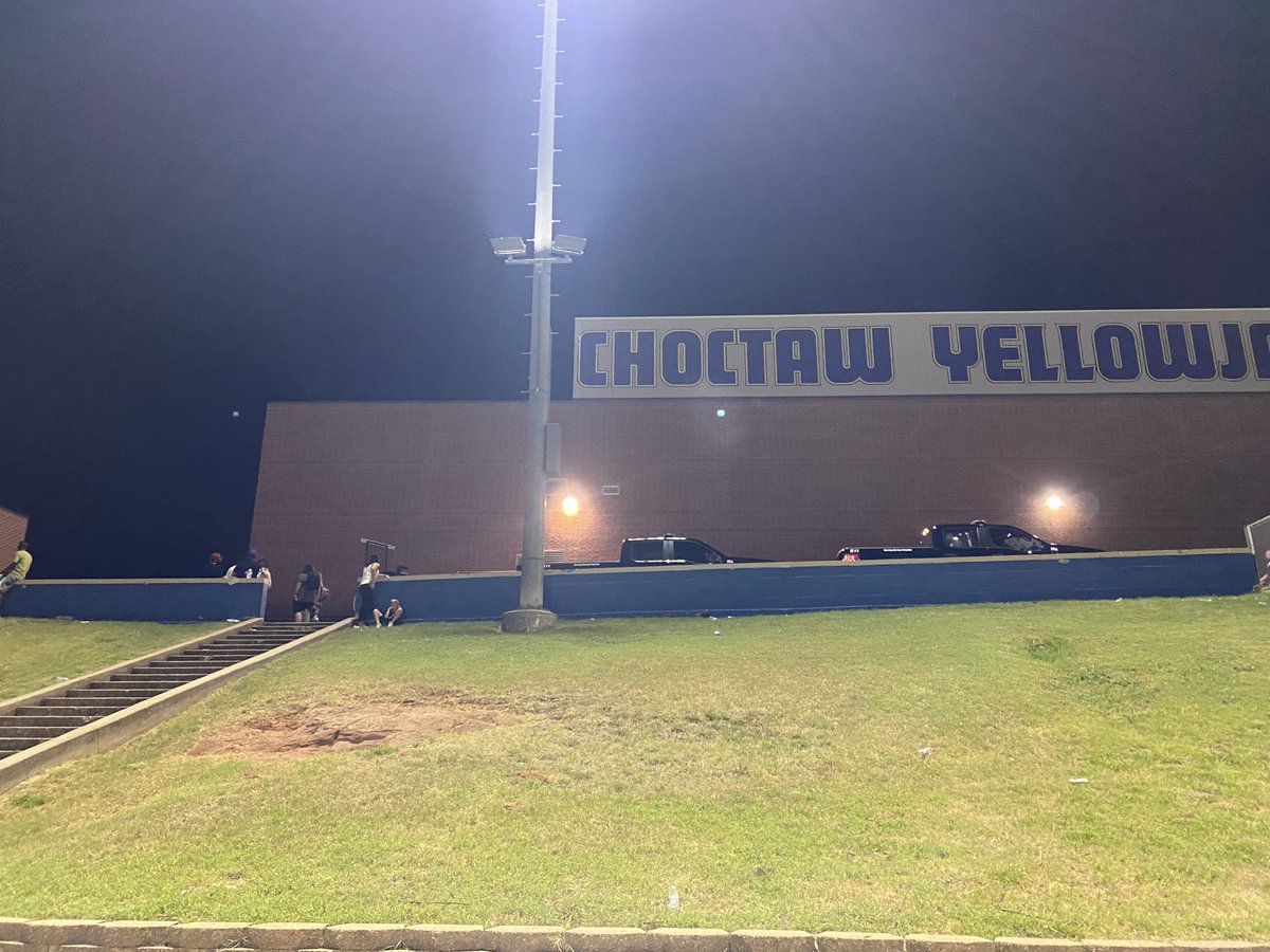 At least one person was shot at the Del City Choctaw football game tonight at Choctaw High School. Multiple shots were heard coming from the visitor seating area at about 10:10 p.m. One was teen shot and taken by ambulance. It appears that three people have been detained shortly.