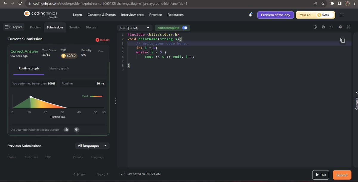 umangkumarumk's tweet photo. DAY 14 challenge Completed, #NinjaSlayground,  #CodingNinjasStudio .
@CodingNinjasOff

@drinkslaycoffee https://t.co/7wSEXOegCG