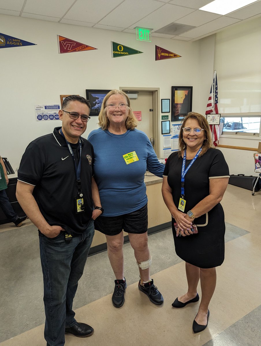 The big dogs came out today to check on us at MVH!💚💛 Don't worry! We've got this💪🏽 Superintendent, Dr. Moise Aguirre, SEA President, Lucy Ugarte, and SUHSD board member, Marti Emerald. Thank you for the visit!