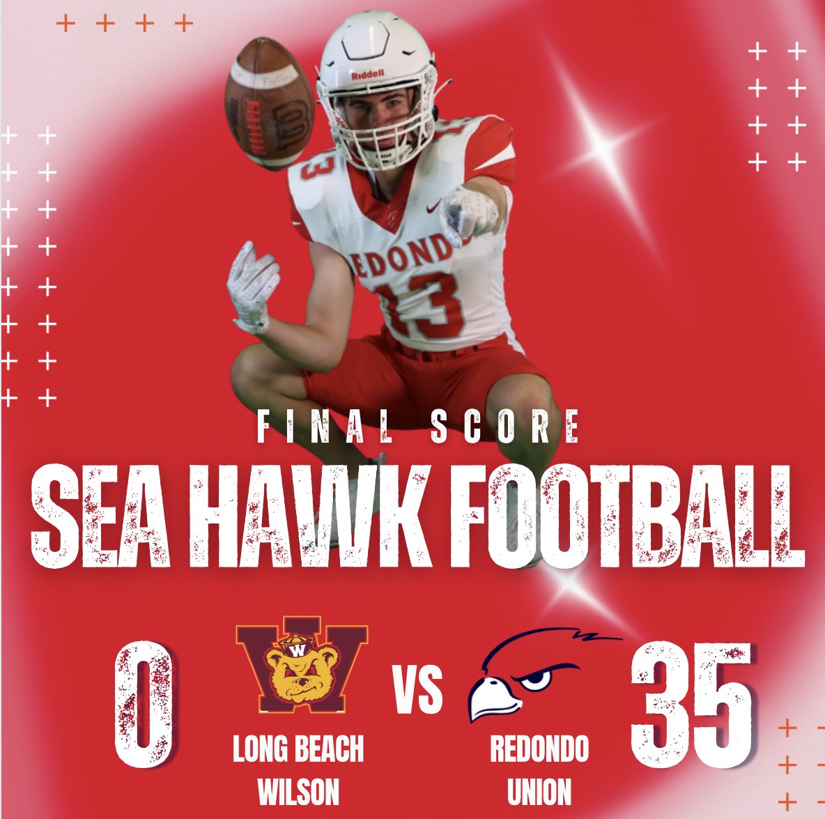 RUHS_Football's tweet photo. Sea Hawks start the year with a big 35-0 victory over the Long Beach Wilson Bruins. #redondofootball #theseahawkway https://t.co/CqLsjvucjL