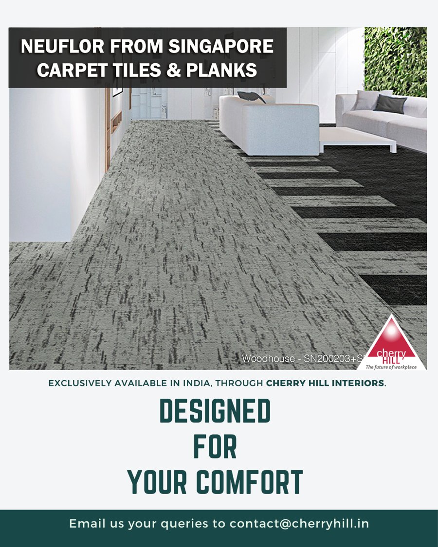 CherryHillDelhi's tweet image. Neuflor is a Singapore based brand. #NEUFLOR has been Introduced and exclusively marketed by Cherry Hill for PAN India supply. he only company in the globe having license from Dupont for using SORONA fibre for manufacturing of carpets.
#furniture #ComfortSpaces #NeuflorCarpet