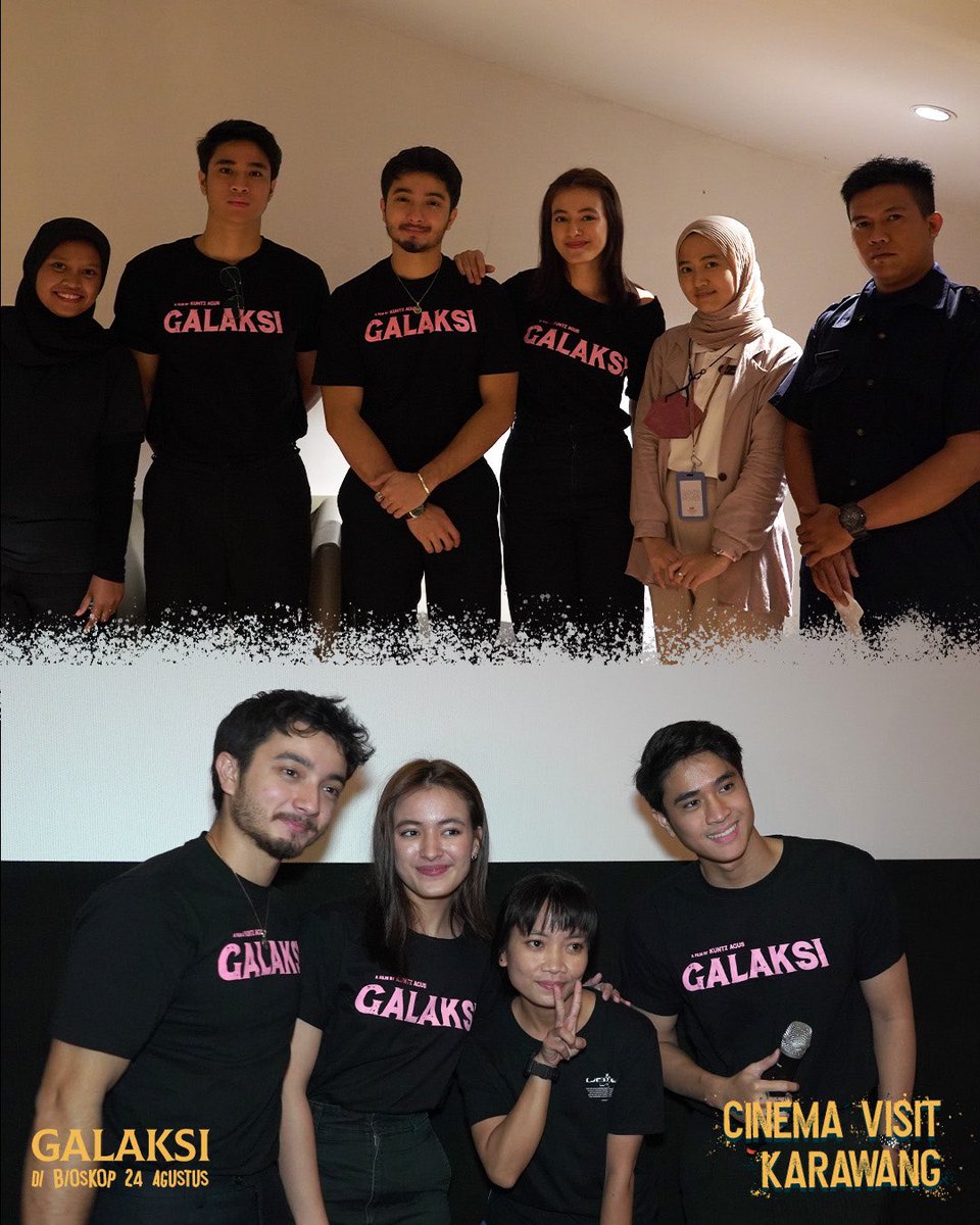 RapiFilm's tweet photo. Disamperin Galaksi, Septian, dan Kejora, salting gak tuh? 🫠

Karawang meriah banget, makasih ya udah nungguin film GALAKSI ❤️

Buat yang lain, udah weekend nih! Yuk gass ke bioskop sekarang! 🔥

#Galaksi #FilmGalaksi #Kejora #Ravispa https://t.co/hA7pBPtDKa