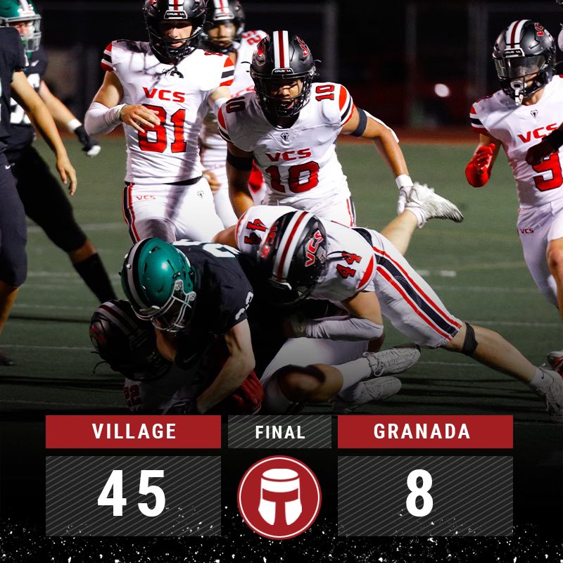 VCSAthletics's tweet photo. VARSITY FOOTBALL | FINAL 
VCS tops defending CIF City Section Division 1 champ Granada Hills Charter behind 5 touchdowns from Chase Everett and a STRONG defensive effort!

Everett 286 yards, 5 TDs
Dellutri 6 rec, 161 yards, TD
Lehman/Ololade 2 TDs each
DEF: Sack, safety, fum rec https://t.co/3hzqogOSO8