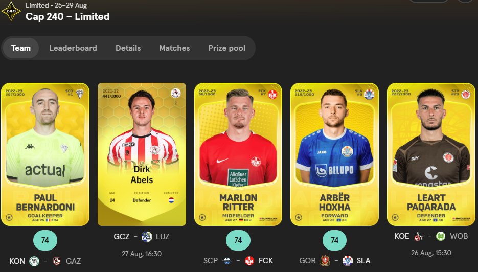 My Limited Cap 240 team 🤝74 😅😂