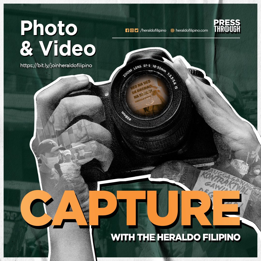 heraldofilipino's tweet photo. The lenses are the eyes pursuing the truth tarnished by false realities.
Capture stories that delve deeper than what meets the eye. #PressThrough with The HERALDO FILIPINO by joining our Photo and Video sections.
Click https://t.co/QFYjBIuTKY to take the first step. https://t.co/9IhFGHZKvS