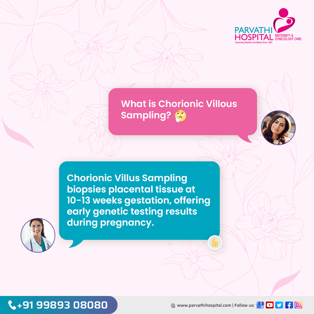 ParvathiHosp's tweet image. Chorionic Villus Sampling (CVS) is a medical procedure conducted to obtain a biopsy of the placental tissue during the 10 to 13 weeks of gestation, primarily for prenatal genetic testing. 

Learn More: parvathihospital.com

#ParvathiHospital #ChorionicVillusSampling