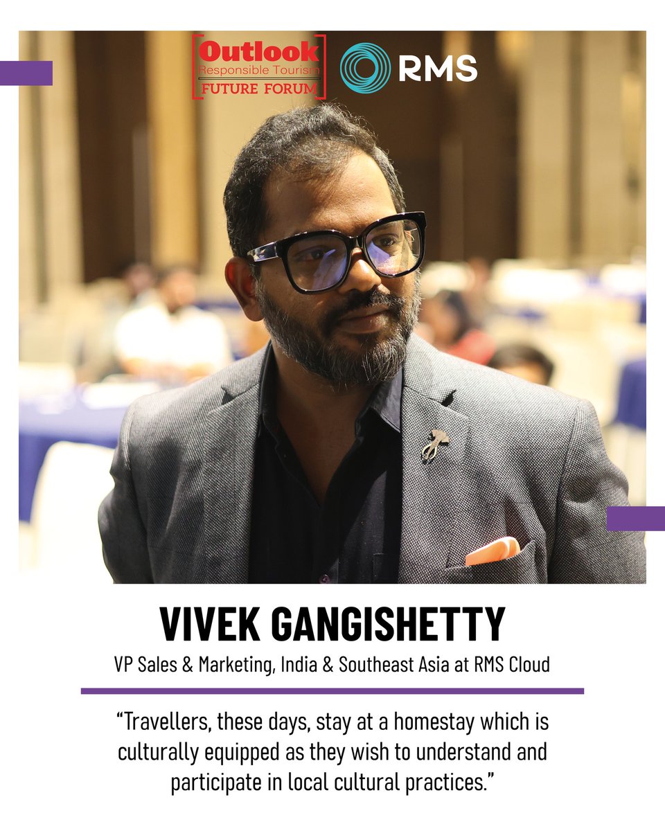 outlookbusiness's tweet image. #RMScloud | Vivek Gangishetty, VP Sales &amp;amp; Marketing, India &amp;amp; Southeast Asia, RMS Cloud, shares insights about the mindsets of travellers today and what attracts them at the Outlook Responsible Tourism X RMS Cloud Future Forum workshop conducted in Jaipur recently.…