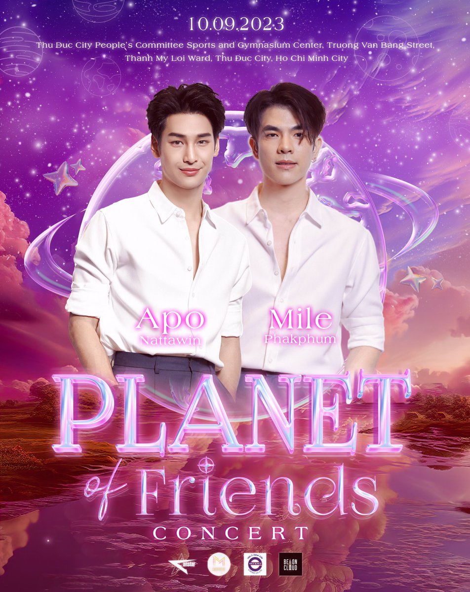 Fanstar_event's tweet photo. PLANET OF FRIENDS LINE UP
Mr @milephakphum &amp; Mr @Nnattawin1 
Ticket sale: https://t.co/unjLhyj6wC
#asiaconcertplanetoffriends
#PatrickNattawatFinkler
#doanhaovu 
#Nnattawin
#MilePhakphum 
#VillWannarot
#SonYuke
#FanStar
#Eintent
#BOC https://t.co/Kk5IKrLT0K