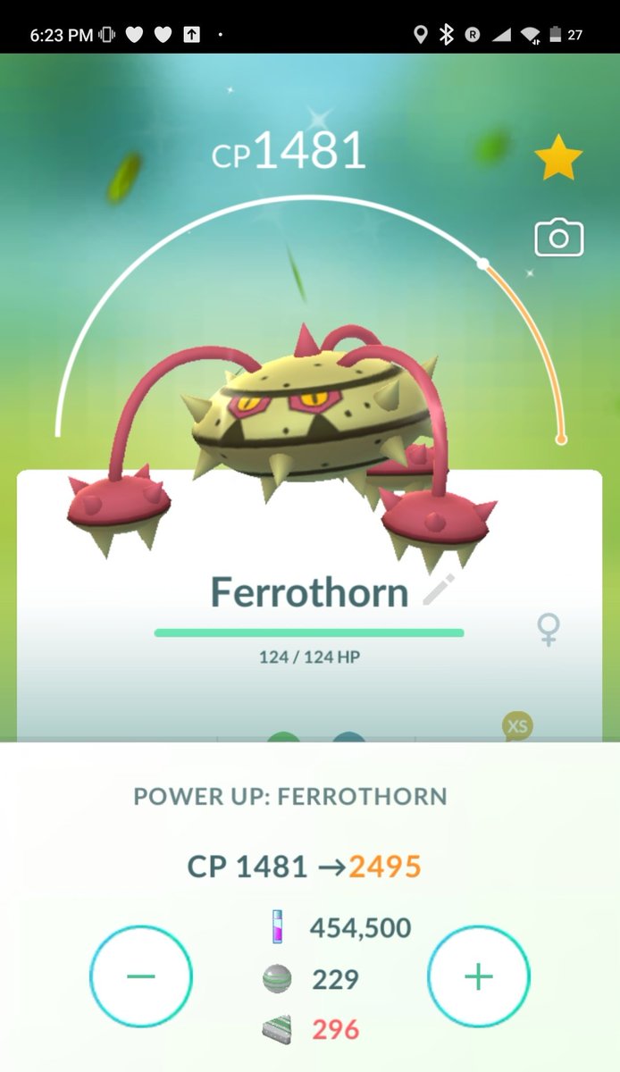pokeshiny7's tweet photo. Finally Ferrothorn #TheLongWaitIsOver #GoFest https://t.co/gZiG1HcUGn