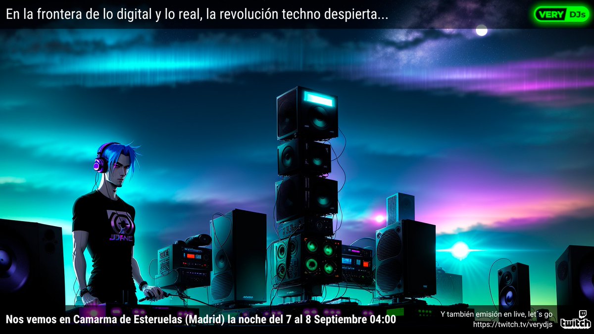 verydjs's tweet photo. En la frontera de lo digital y lo real, la revolución techno despierta... 🎵 Únete a nosotros en Camarma Esteruelas (Madrid) la noche del 7 al 8 de Septiembre, 4:00 am. El futuro del techno te espera. #TechnoRevolution https://t.co/nINx3ZlmAB