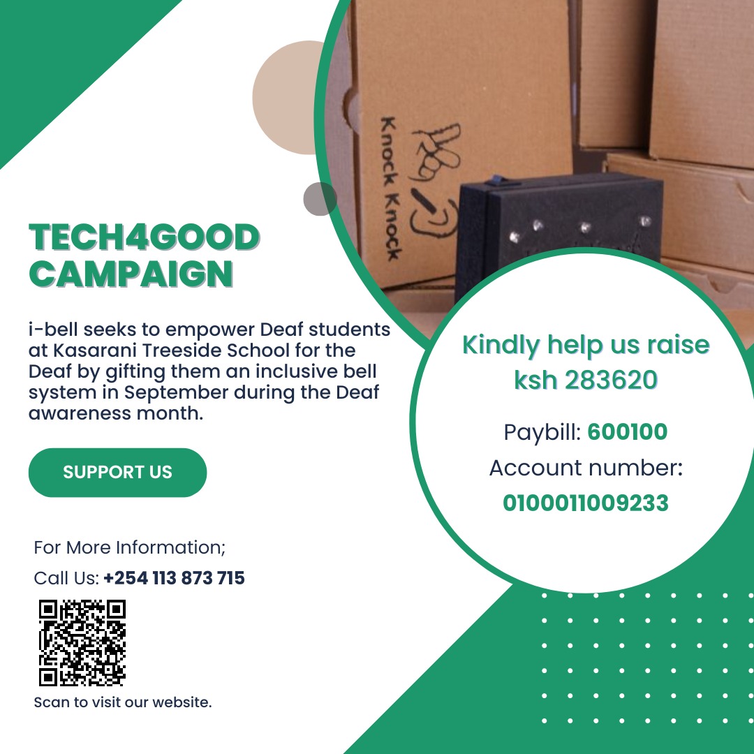 As you enjoy your weekend, don't forget to check out campaign and see how you can support the initiative of bringing an inclusive bell system to Kasarani Treeside School for the Deaf!

knockknock.co.ke/campaigns/tech…