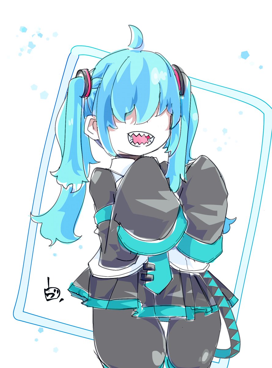 初音ミク「メカクレ! #お前もメカクレミクを描かないか#初音ミク 」|ヴォルさん.⚡️✌︎('ω'✌︎ )⚡︎のイラスト