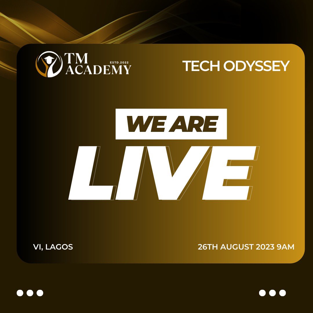 We are Live 💃🏽💃🏽at Tech Odyssey

#themorpheusacademy
#techodyssey
#onlinetechacademy