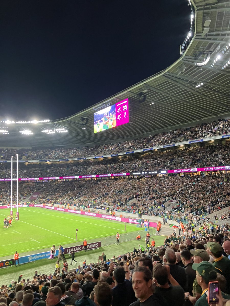 Certainly one for the memory banks amazing atmosphere and masterclass in power rugby. Many firewood moments #Springboks #Boks