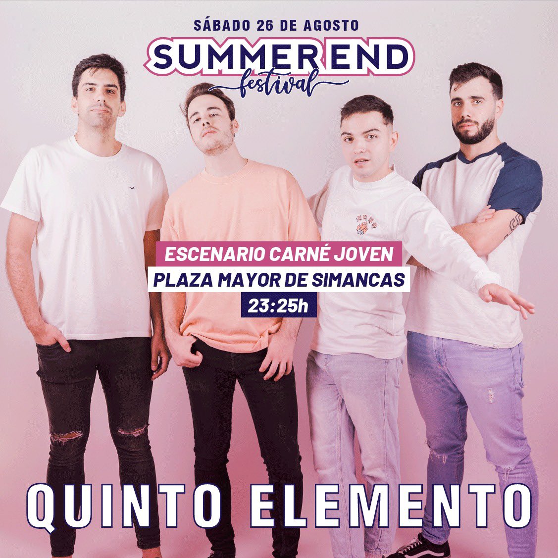 Quintoelementof's tweet photo. Nos vemos hoy a las 23:25 en la Plaza Mayor de Simancas en el @SummerEndfesti 🖤 https://t.co/Dy2D9Tpdgf