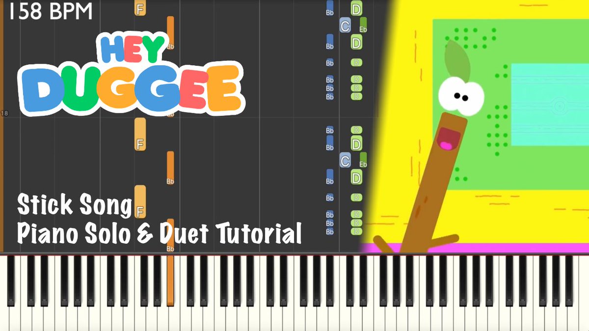 musifications's tweet photo. Stick Stick Stick Stick Sticky Sticky Stick Stick!
The piano solo and tutorial for the @HEYDUGGEE Stick Song is now out! 🌳
https://t.co/ZLc3Lc9DPZ
Man this song gets annoying stuck in your head!
#heyduggee #duggee #sticksong  #piano #solo #tutorial https://t.co/ID7gCjLMqU