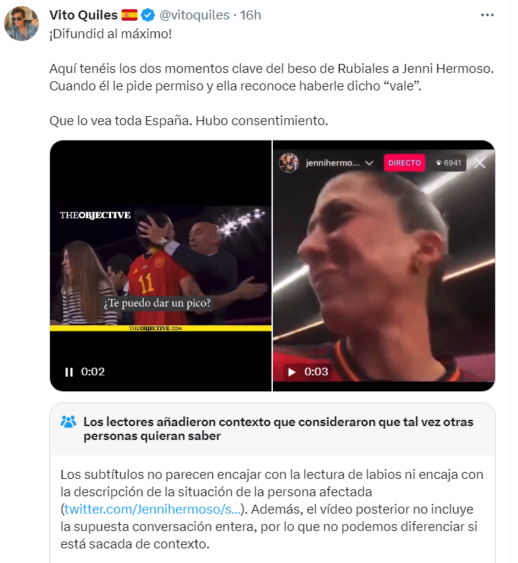JulianMaciasT's tweet photo. Los principales profesionales de la mentira del país (Vito Quiles, Alvise y Eduardo Inda) son los principales defensores de Rubiales con mentiras y vídeos manipulados.
Esclarecedor. Lamentable el daño que la RFEF está haciendo a la marca España
#SeAcabó
👉 https://t.co/1G2PnojejP https://t.co/UxHemmTS6T