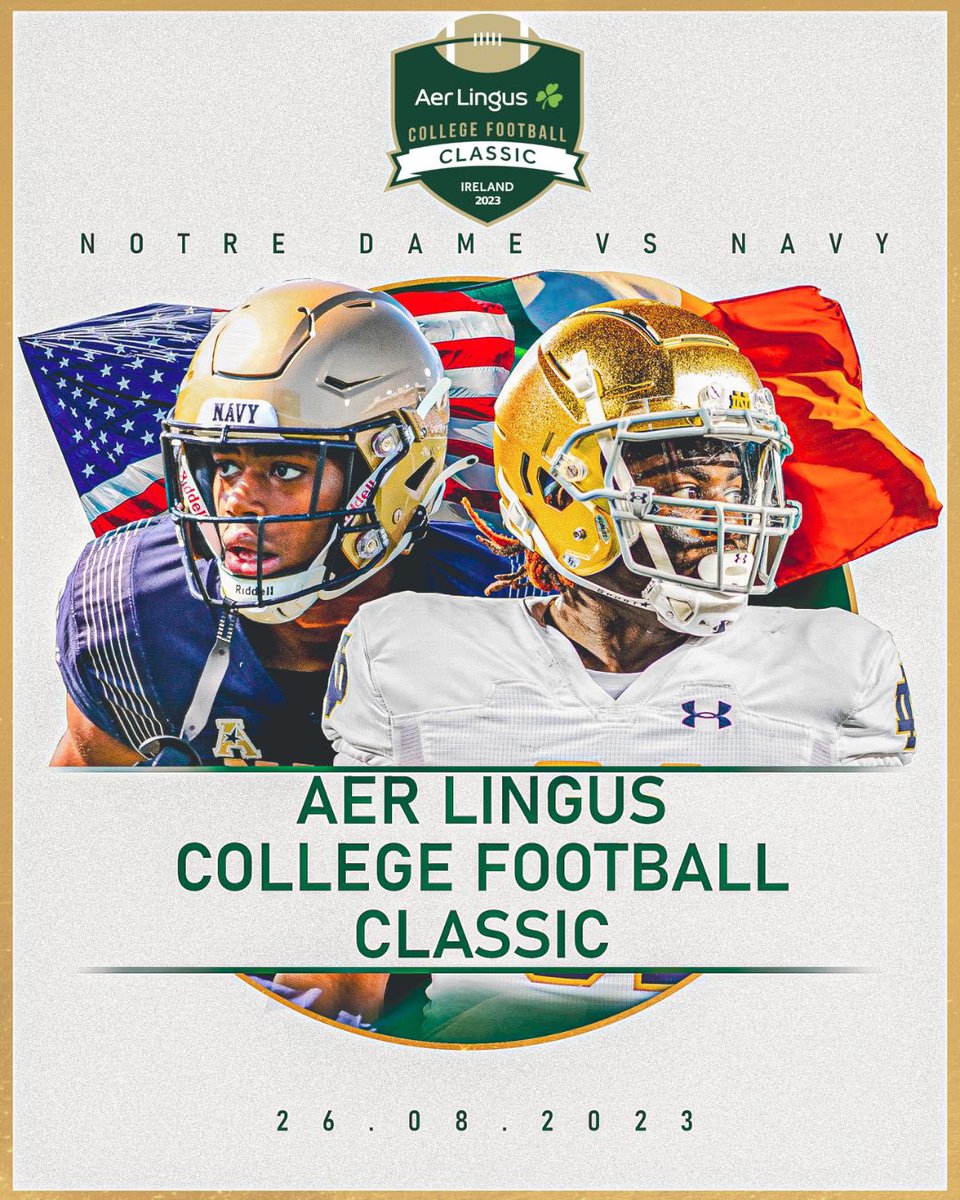 #GoIrish #BeatNavy ☘️🏈🇮🇪🏈🇺🇸
#TouchdownIreland 
#MuchMoreThanAGame
@NDFootball @NavyFB