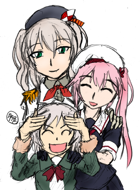 春雨(艦これ) ,鹿島(艦これ) 「#見た人もなにか無言で海防艦をあげる 」|多足のイラスト