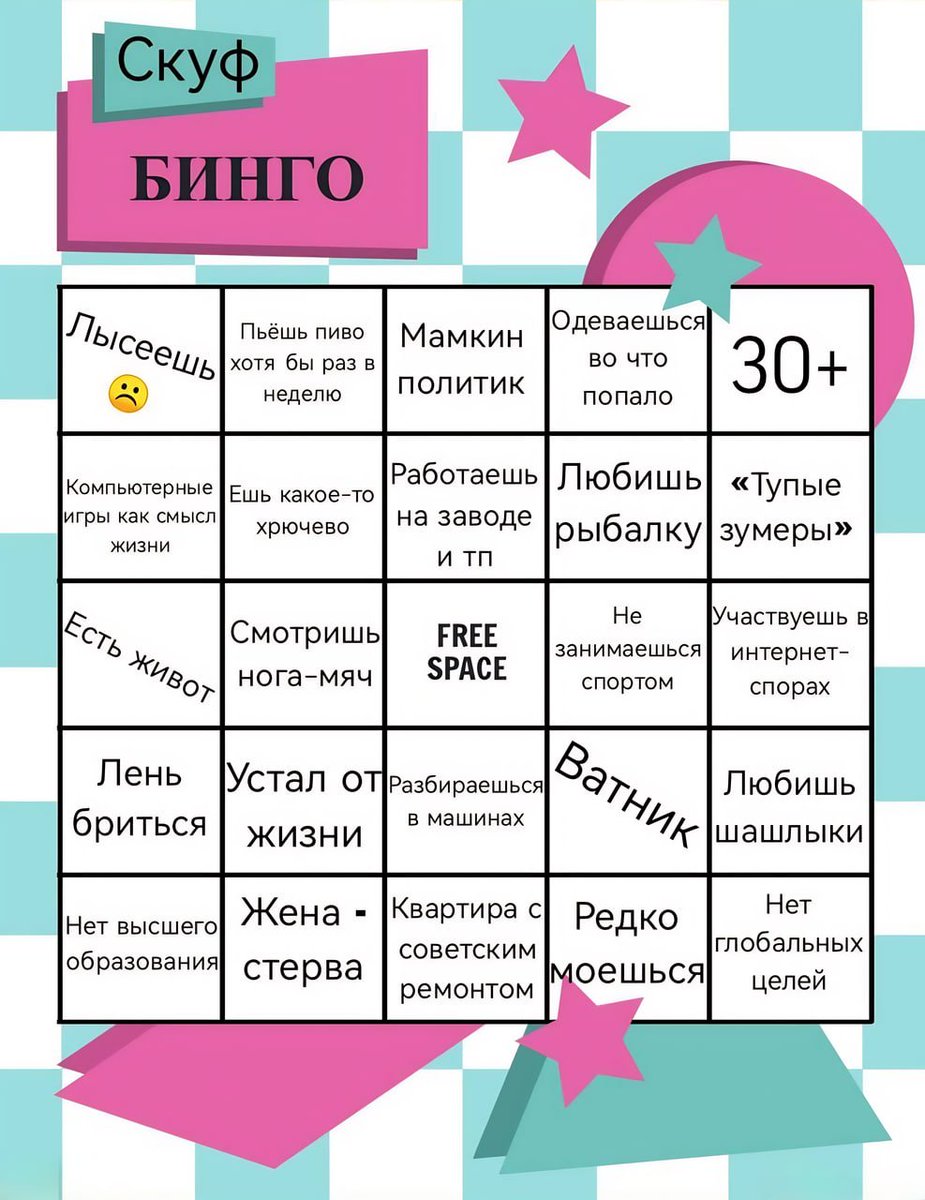 Скуфы тут? Заполняем.