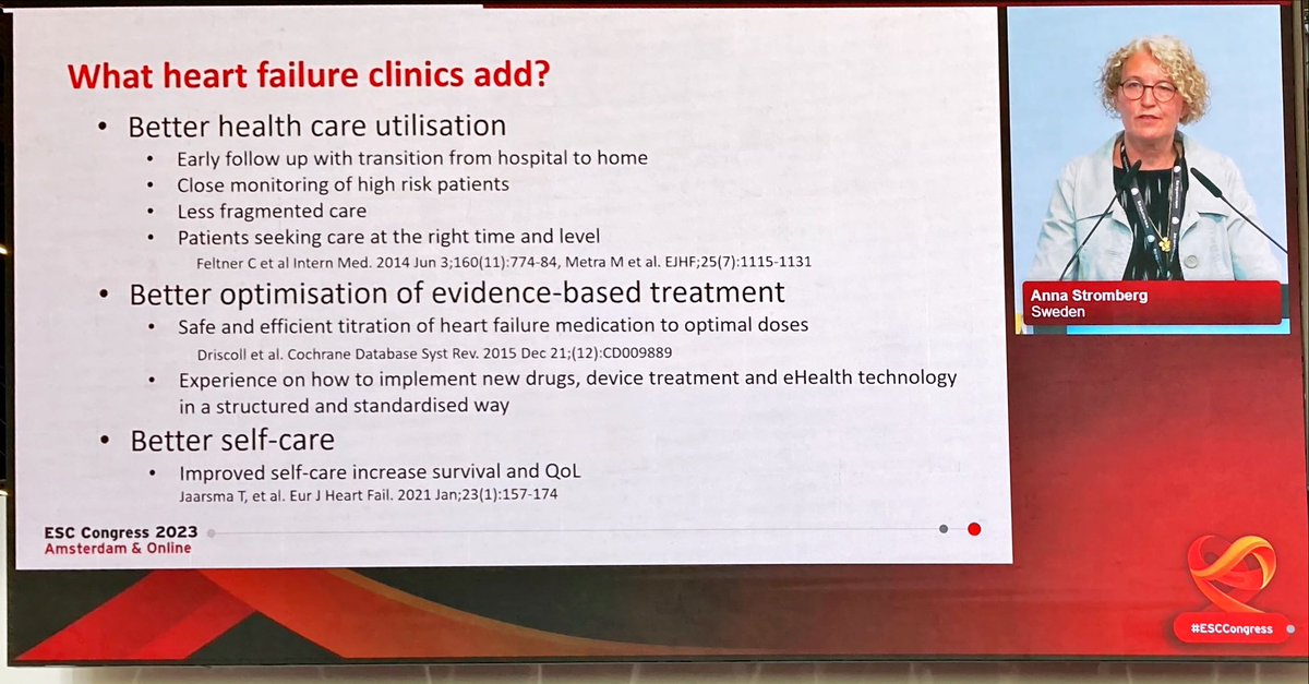 Leonie Klompstra (@leonieklompstra) on Twitter photo <a href="/prof_stromberg/">Anna Strömberg, RN, PhD, FESC, FAHA, FAAN</a> during the Florence Nightingale Lecture 🎖️ explains what #HeartFailure clinucs add:
📌better health care utilisation
📌better optimisation of treatment
📌better self-care
#ESCCongress <a href="/escardio/">European Society of Cardiology</a> <a href="/prof_stromberg/">Anna Strömberg, RN, PhD, FESC, FAHA, FAAN</a> during the Florence Nightingale Lecture 🎖️ explains what #HeartFailure clinucs add:
📌better health care utilisation
📌better optimisation of treatment
📌better self-care
#ESCCongress <a href="/escardio/">European Society of Cardiology</a>
