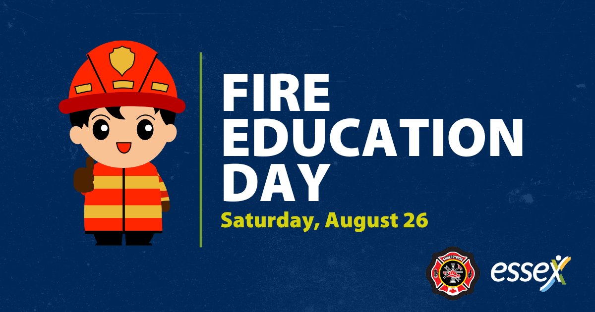 Essex Fire and Rescue Services and Amherstburg Fire are bringing you a day of: 
Real Fire Trucks, Fire Hose Fun, Delicious freezies, and more!

Join us August 26th from 10:00 AM - 2:00PM at Co An Park! 11071 11th Concession, Essex!

#FamilyFireFun #CommunityHeroes #CoAnParkEvent
