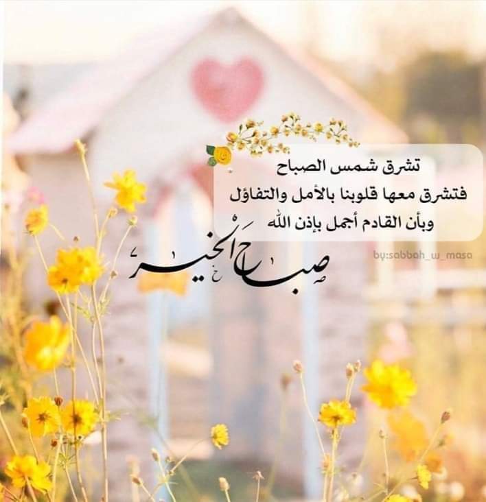 اجْعَله يَا رَبِّ صباحاً نقياً خالياً مِنْ الهُمُومِ
والأحزان مليئاً بِالسَّعَادَة وَرَاحَة الْبَال ..
صَبَاحُ الخَيْرِ  .