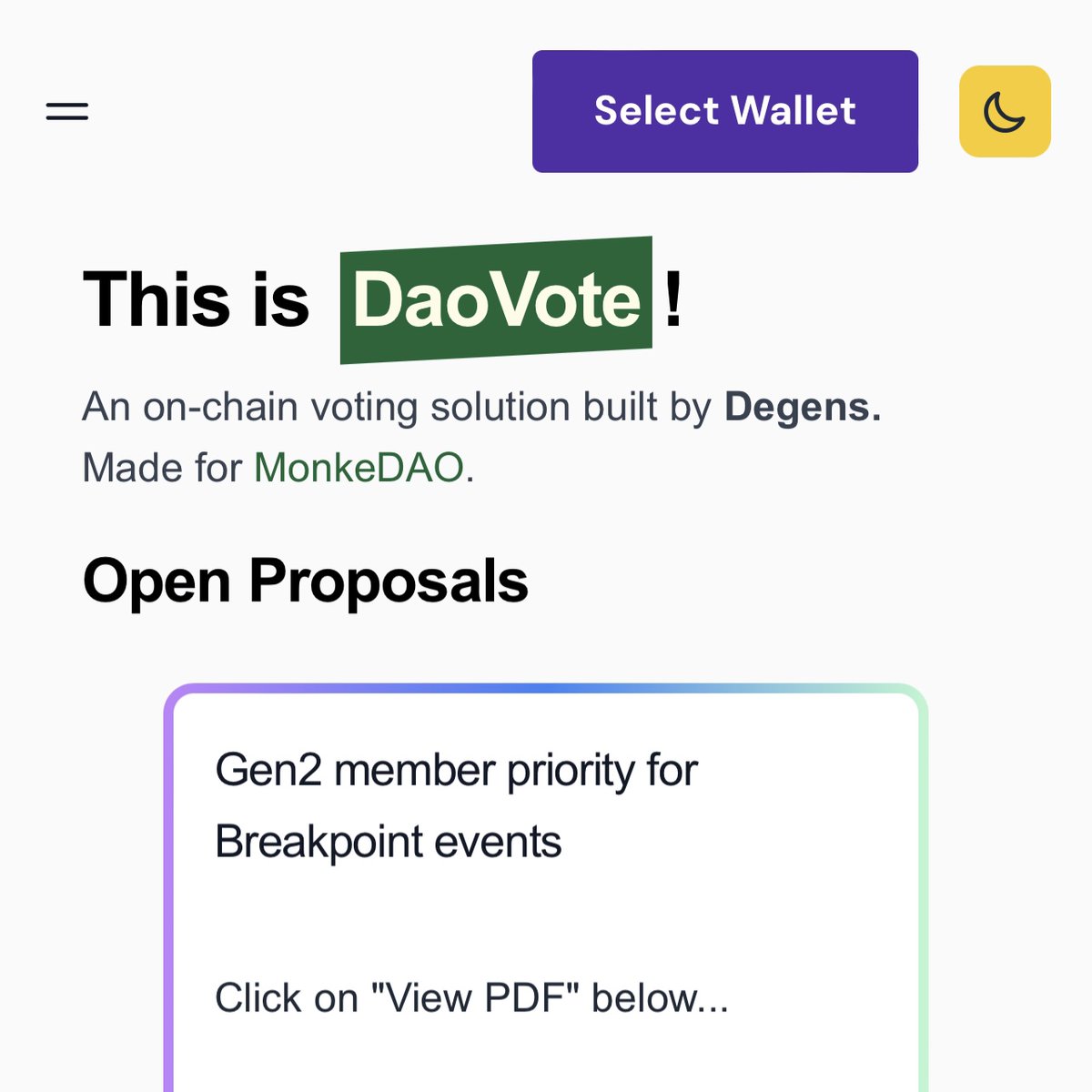 MonkeDAO's tweet photo. We've been working on processing the backlog of votes accumulated over the last month.

Today we have the first batch of votes going live.
We aim to get the remaining votes live by Monday.

Our on-chain voting platform is now live:

https://t.co/DZsbmgkhpy

👇 https://t.co/Fi2jJqxxdH