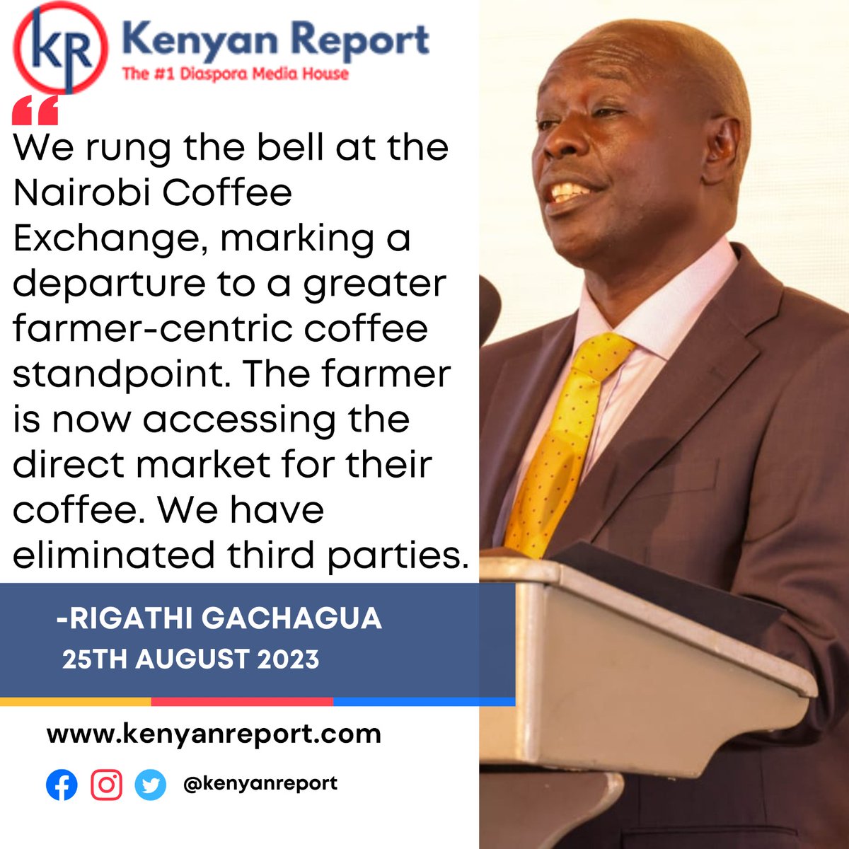 Deputy President Rigathi Gachagua rang the bell at the Nairobi Coffee Exchange, towards a coffee approach that prioritizes farmers. Farmers now have direct access to the market as intermediaries have been removed. #CoffeeRevolution