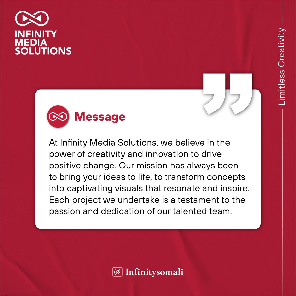 infinitysomali's tweet photo. A Message to Our Clients
#Infinitysomali
#limitless_Creativity https://t.co/Bu2EogtZ2H