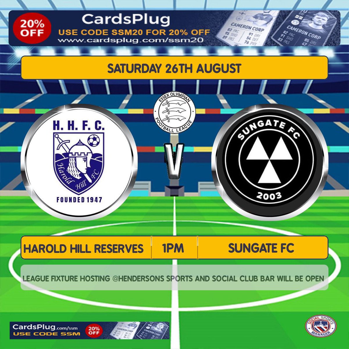 Harold Hill Football Club (@haroldhillfc) on Twitter photo 2 home games for the club today. We start with our 2nds playing <a href="/SungateFc/">Sungate FC</a> Res at 1pm followed by our 1sts who host <a href="/BeaconHillRFC/">Beacon Hill Rovers</a> at 3pm. Welcome to both clubs. Come down and support the lads.
#upthehill 2 home games for the club today. We start with our 2nds playing <a href="/SungateFc/">Sungate FC</a> Res at 1pm followed by our 1sts who host <a href="/BeaconHillRFC/">Beacon Hill Rovers</a> at 3pm. Welcome to both clubs. Come down and support the lads.
#upthehill
