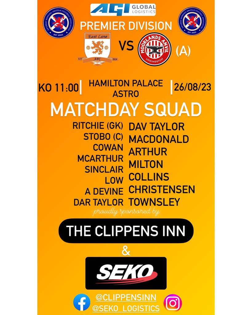 EastlaneAFC's tweet photo. League game🟠⚫️ https://t.co/BgaAs4c6Ld