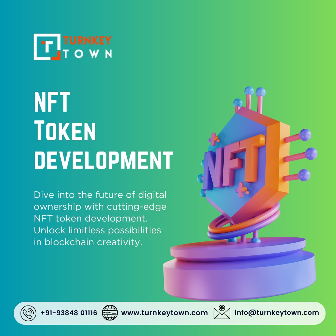 turnkey_town's tweet photo. Dive into the future of digital ownership with cutting-edge NFT token development. Unlock limitless possibilities in blockchain creativity.
Read: https://t.co/PiuBxnRjoN
#nft #nfttoken #nfttokendevelopment #nftdevelopment https://t.co/pDG6DhS7mH