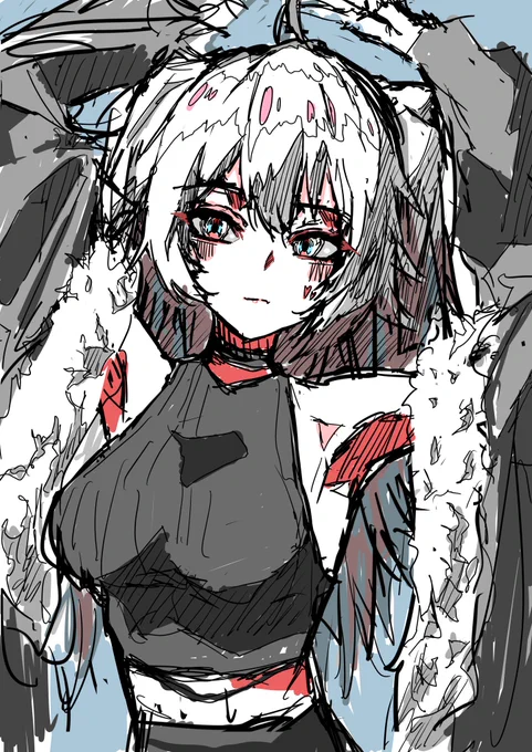 Wipラフはできたけど、これを線画に落とせるかがほんまに怖すぎるます 