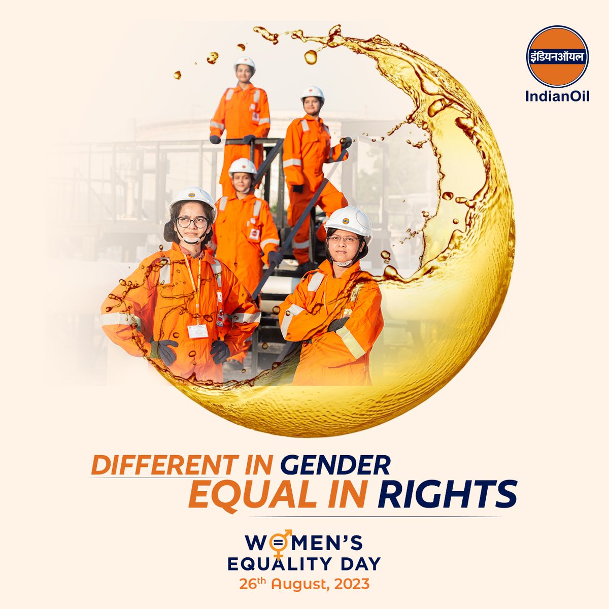 Celebrating the power and potential of women this #WomensEqualityDay. Championing women isn't just a commitment, it's our ethos at @IndianOilcl. Our dynamic women brigade has fortified both #India and #IndianOil with determination and dedication. They've defied norms, reshaped…