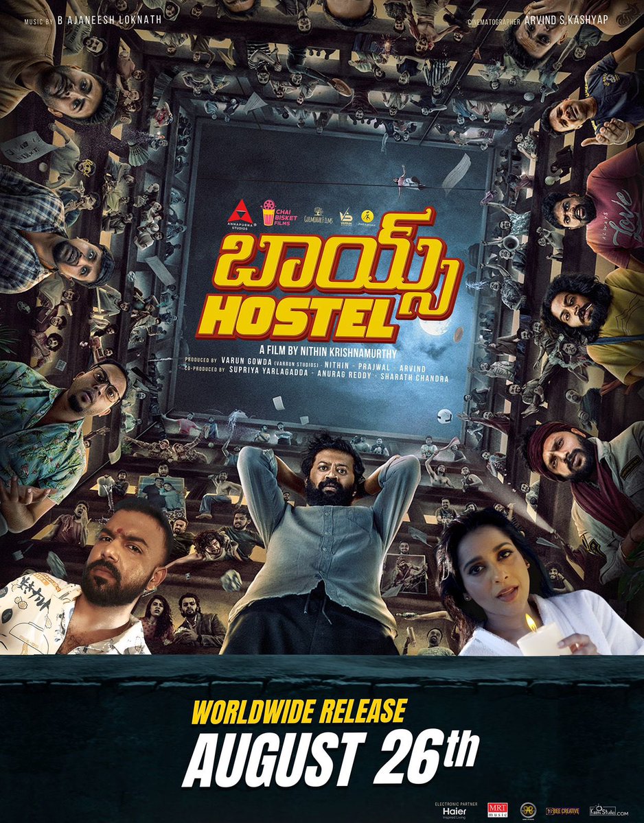 Best wishes to #BoysHostel movie releasing today, and Good luck to entire cast and crew.💐

@shetty_rishab #Pawankumar #DignathManchale #NithinKrishnamurthy #Anuragreddy #Ajaneeshloknath
