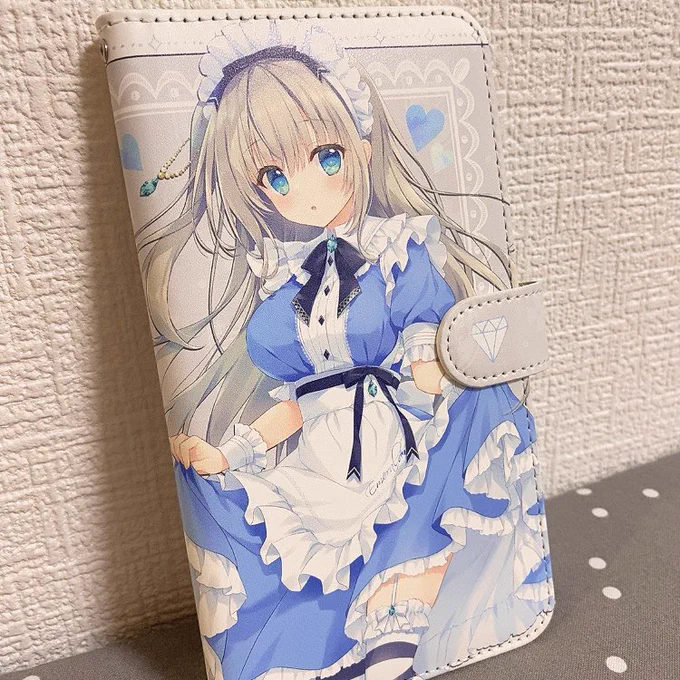 コミティア新作のエメラルドちゃんスマホケース実物サンプルです 両面フルカラーでカードポケット4つ付き₍ᐢ › ༝ ‹ ᐢ₎  可愛くできて嬉しい