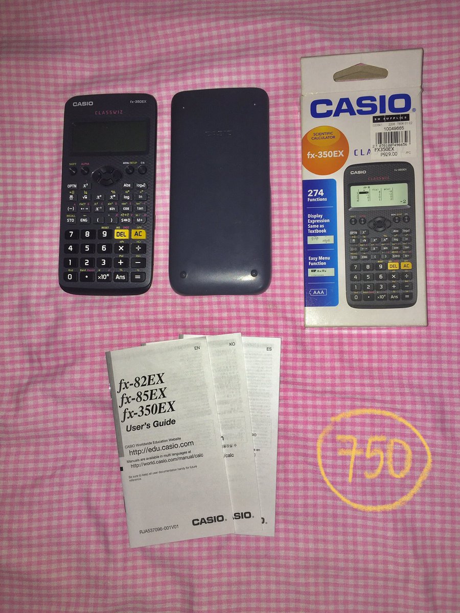 thiacart's tweet photo. { not kpop related }

˖ ࣪ 𝇋♡︎𝇌 ׂ #serenesells ׄ ׅ ✿

wts lfb casio fx-350EX scientific calculator

— ₱ 750 + sf
— barely used
— clean, no scratches

— mop: gcash
— mod: j&amp;t, ggx, flash exp

# wts lfb casio fx-350ex sci calculator shs https://t.co/IOykSp20Sg