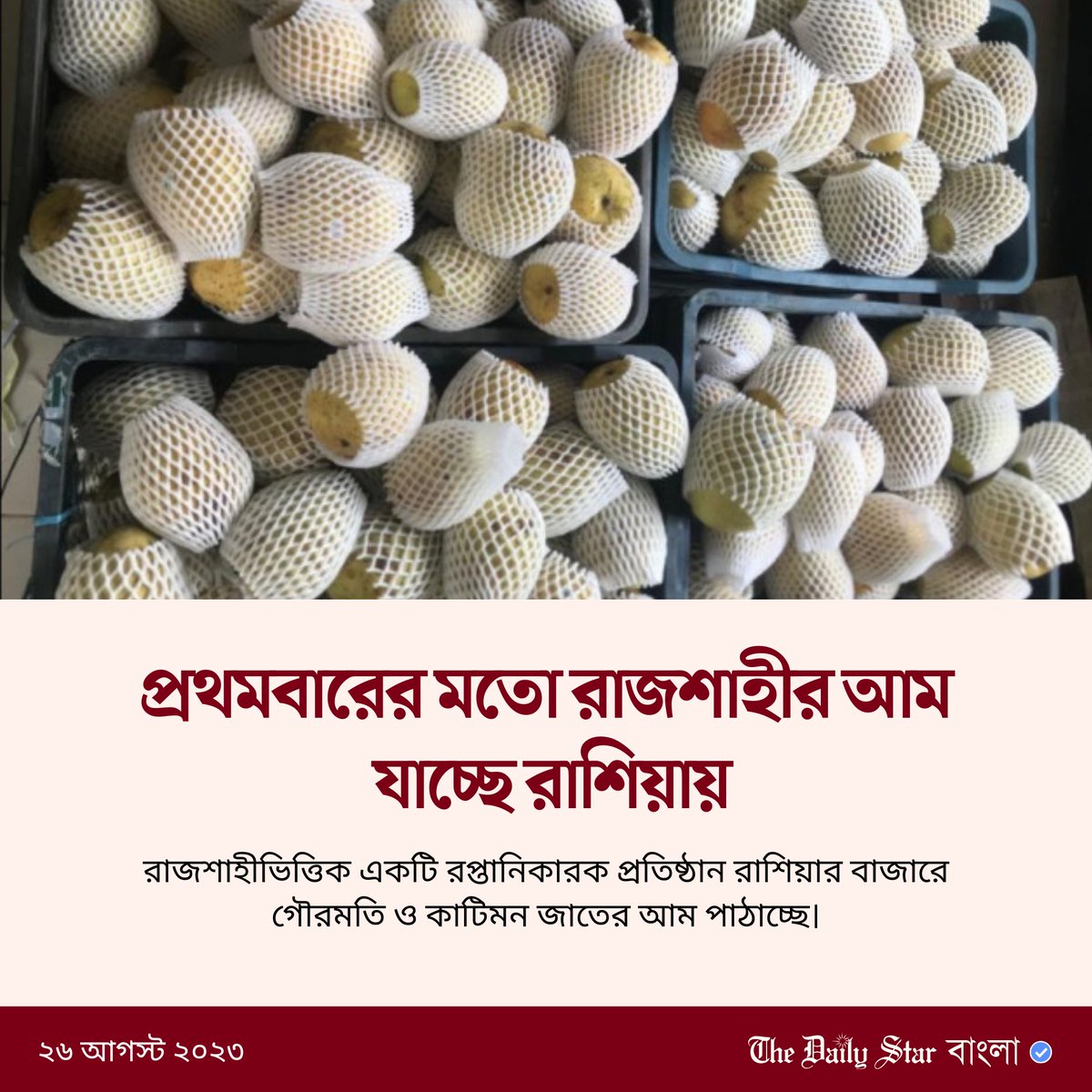 dailystarnews's tweet photo. বিস্তারিতঃ https://t.co/uJFBbej3j7
#Mango #mangoExport #ToRussia #FromBangladesh #Newsupdate https://t.co/hY1cZvN6hm