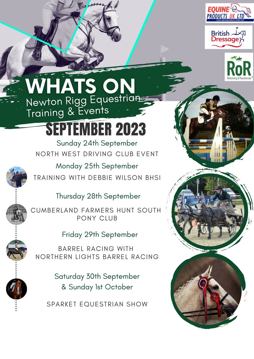 NewtonRigg's tweet photo. What's on at Newton Rigg Equestrian in September!

#horses #horse  #equestrian #horseriding #equine #equestrianlife #horselove #dressage #pony #horselover #pferd #showjumping #horselife #caballos #pferde #love #horsebackriding #photography #cheval #nature #riding #caballo https://t.co/YBgRW4QiF8