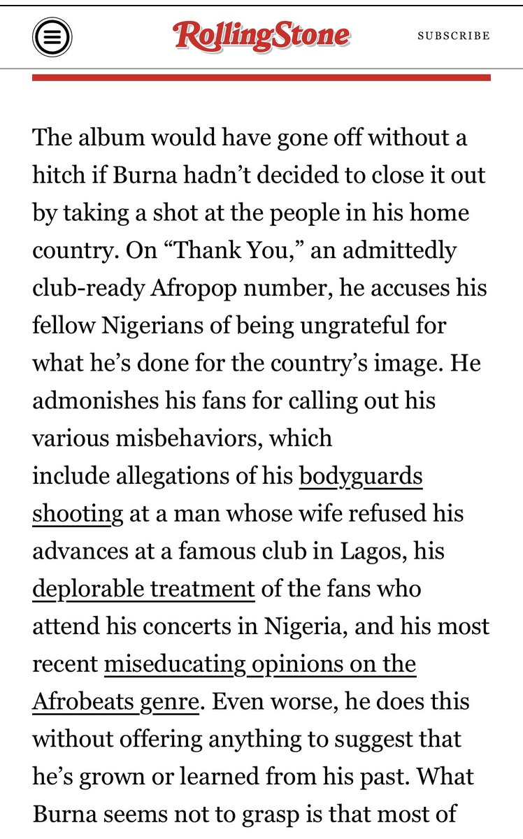 OneJoblessBoy's tweet photo. Rolling Stone’s review of Burna Boy’s I Told Them album https://t.co/WsmuzY6OZW