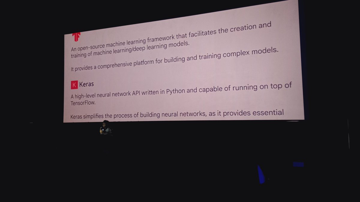 gatere_mark's tweet image. We&apos;re LIVE [🔴] at #IOExtendedKisumu 🔥🔥

@MburaPhilomena on stage → Introduction to Deep Learning with Tensorflow and Keras 🎉

@gdg_kisumu 
#IOExtended 
#ArtificialIntelligence 
#TensorFlow 
#Keras
