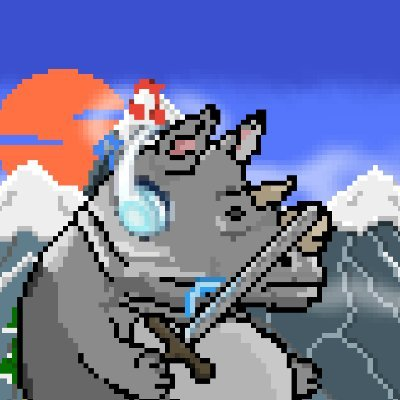 🦏⚔️🤩 Behold the mighty rhino warrior! Armed with a sword and ready for adventure, this rhino is a force to be reckoned with! 🌟🛡️🌿