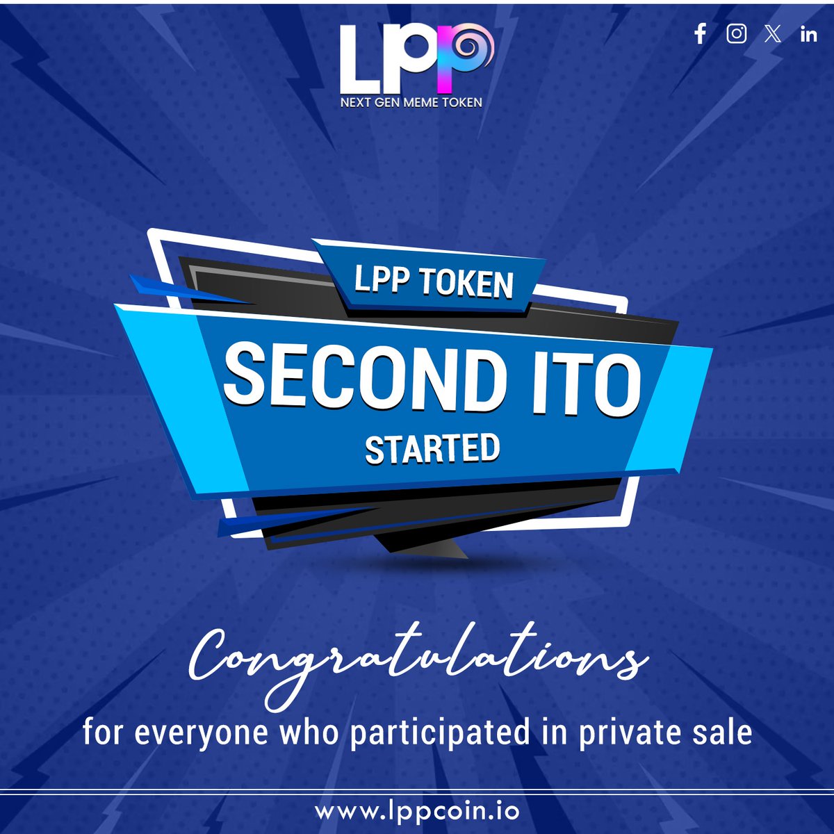 coin_lpp's tweet image. 🎉 Celebrating the success of Private Sale Round! 🚀 Second ITO for LPP Token is live now. Join us and spread the word! Link in bio for free airdrops. #LPPCoin #PrivateSale #ITO2 #CryptoOpportunity #JoinUsNow #GetFreeTokens #SpreadTheWord #InvestSmart #NewEra #CryptoCommunity